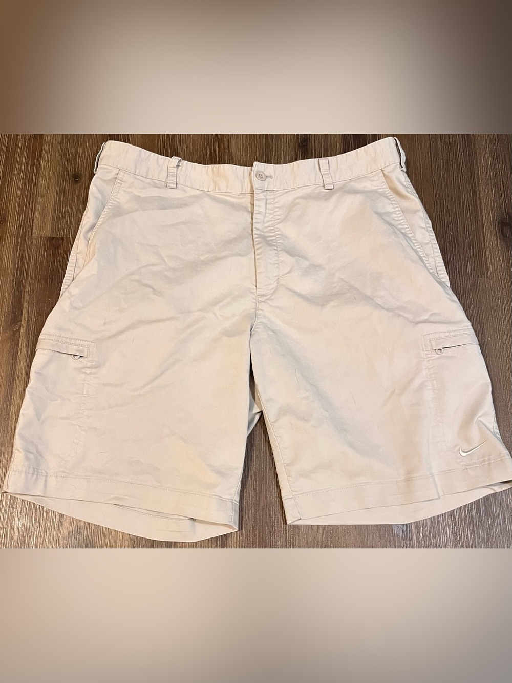 Nike Men's Flat Front Shorts in Light Beige